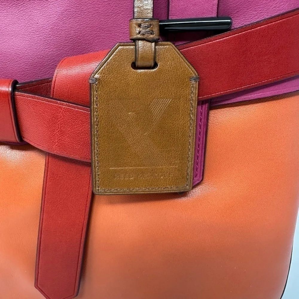 REED Krakoff Boxer Tote Multi Color Leather Tote